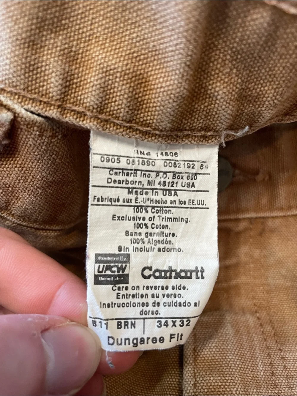 Vintage Carhartt B11 BRN Dungaree Fit Carpenter Pants